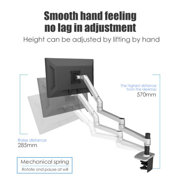 Single Screen Extendable Bracket Monitor Arm Holder