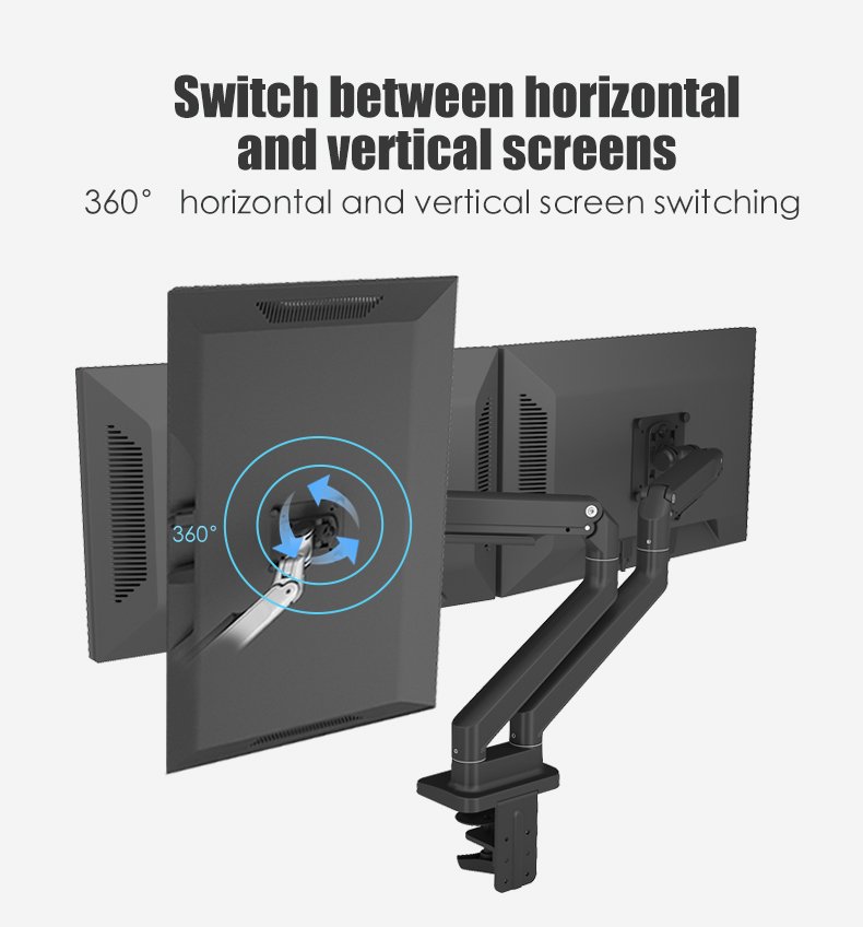 Height Adjustable Mechanical Spring Dual Monitor Arm Stand Monitor ...