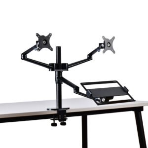 Laptop Tray with Dual Monitor Arm