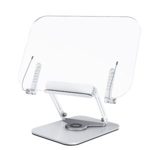 Aluminum Transparent 360 Rotating Adjustable Learning Reading Book Laptop Stand