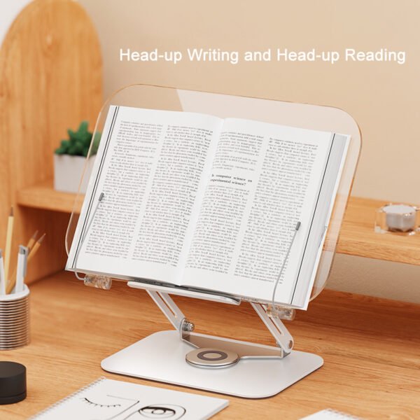 Aluminum Transparent 360 Rotating Adjustable Learning Reading Book Laptop Stand